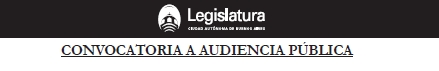 Audiencia publica del 23 de octubre a las 15.00 horas