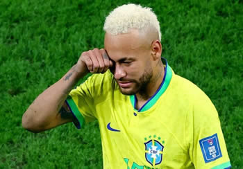 Neymar llora tras eliminacion del mundial de Qatar